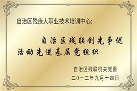 標題：自治區(qū)殘聯(lián)創(chuàng)先爭優(yōu)活動先進基層黨組織
瀏覽次數(shù)：53658
發(fā)布時間：2012-07-01